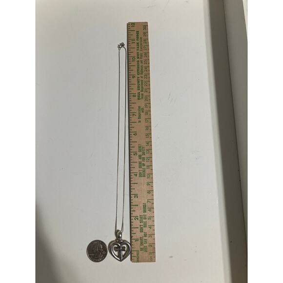 JAMES AVERY RETIRED 925 LOVE HEART, CROSS NECKLACCE AND EARRING SET - Picture 2 of 13